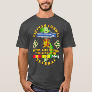 Vietnam Combat Infantry Veteran w 1st Bn 14th Inf  T-Shirt