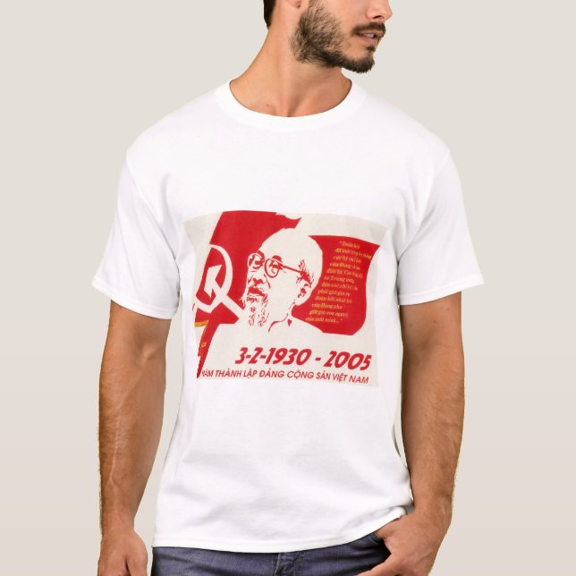 Vietnam Communist Party 75 Anniversary Propaganda T-Shirt (Front)
