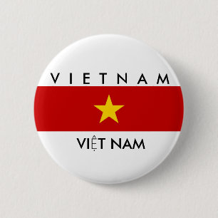 vietnam country flag name text symbol 6 cm round badge