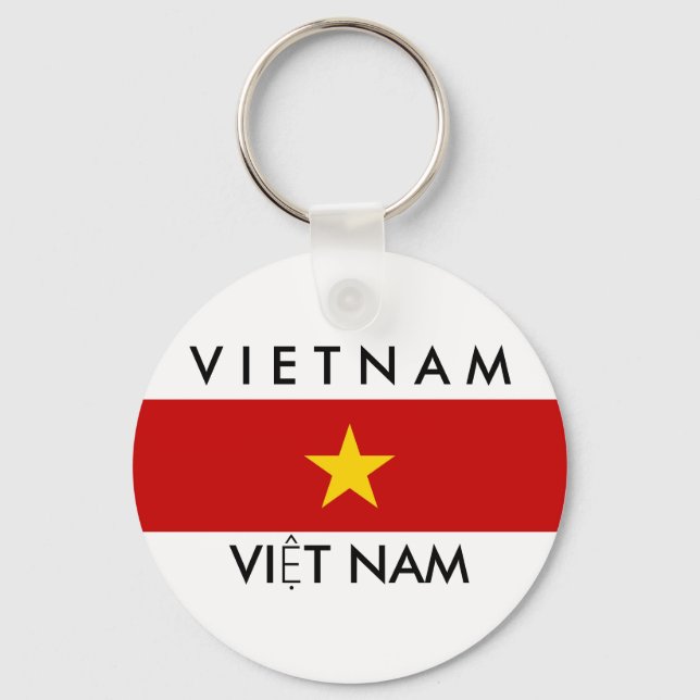 vietnam country flag name text symbol key ring (Front)