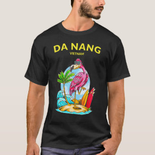 Vietnam Da Nang Beach Flamingo Ocean Wave Surfboar T-Shirt