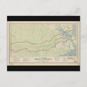 Vietnam Demarcation Line & Demilitarised Zone 1957 Postcard