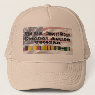 Vietnam - Desert Storm Combat Action Vet Trucker Hat