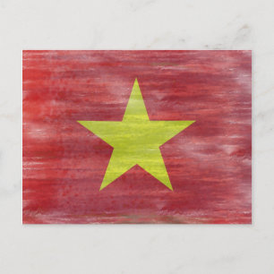 Vietnam distressed Vietnamese flag Postcard