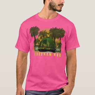 Vietnam Era Helmet Cover Frontis Hell w Jungle Fir T-Shirt