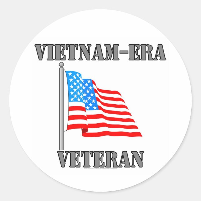 Vietnam-era Veteran Classic Round Sticker (Front)