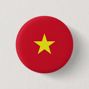 Vietnam flag 3 cm round badge