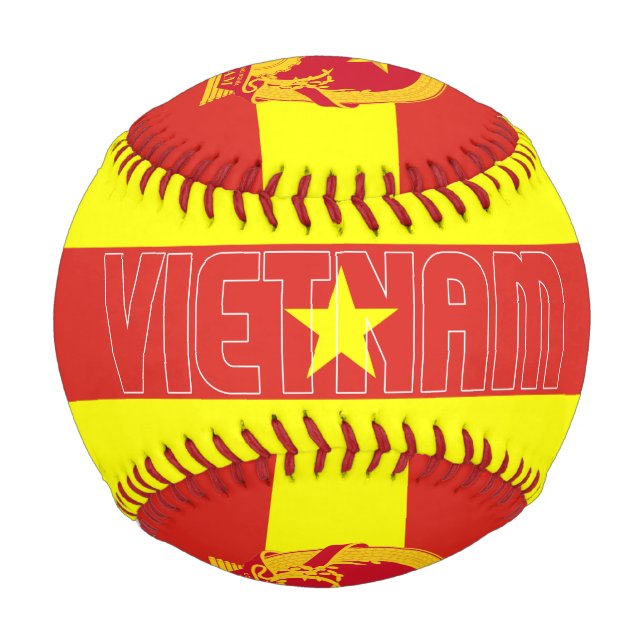 Vietnam Flag and Coat of Arms Patriotic Baseball (Front)