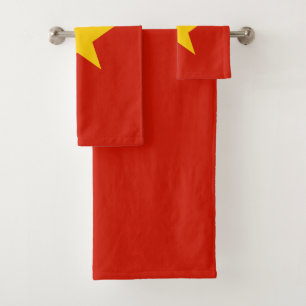 Vietnam flag bath towel set