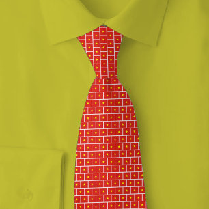 Vietnam Flag Brick Pattern Tie