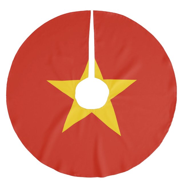 Vietnam flag brushed polyester tree skirt (Front)