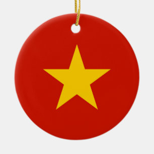 Vietnam flag ceramic tree decoration