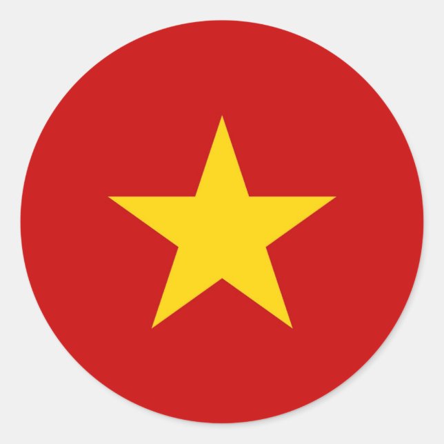 Vietnam flag classic round sticker (Front)