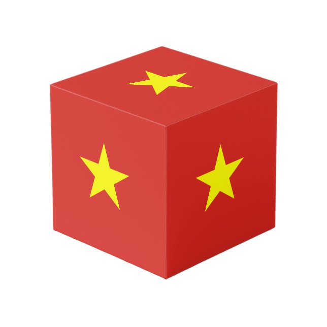 Vietnam flag cube (Front Angled)