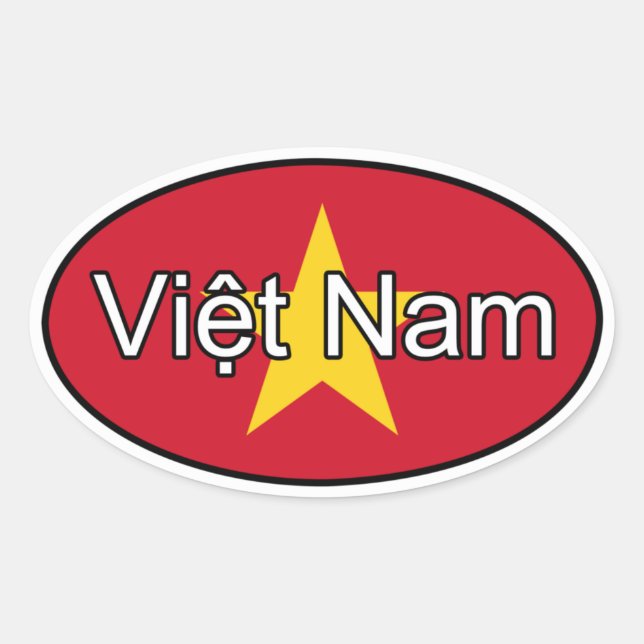 Vietnam Flag Euro Sticker (Front)