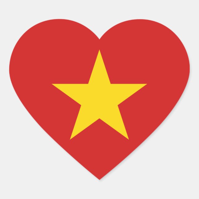 Vietnam Flag Heart Sticker (Front)