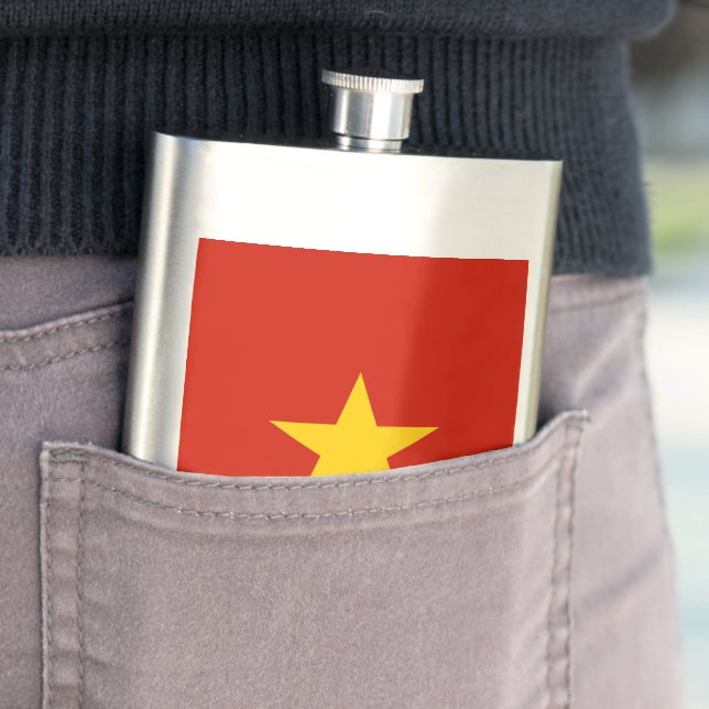 Vietnam flag hip flask (In Situ)