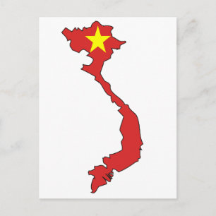 Vietnam flag map postcard