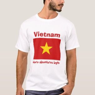 Vietnam Flag + Map + Text T-Shirt