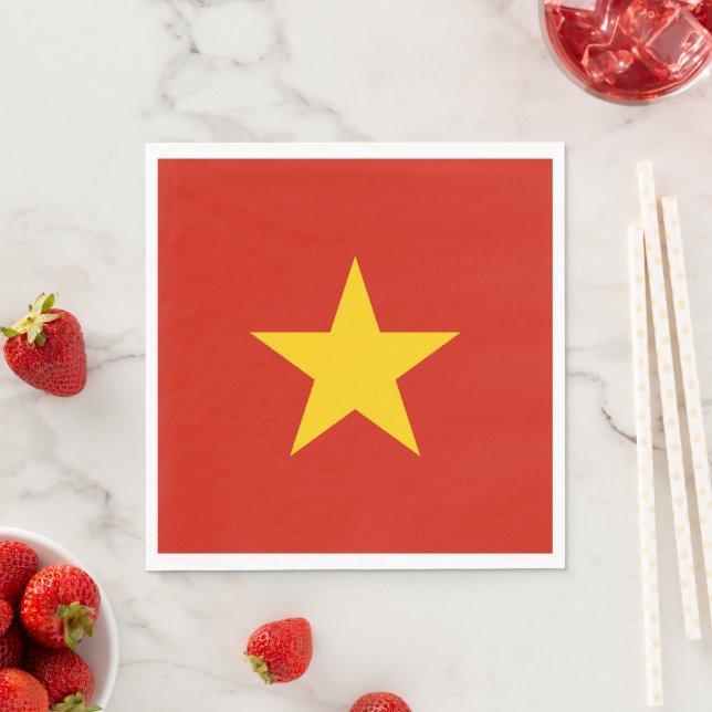Vietnam flag napkin (Insitu)