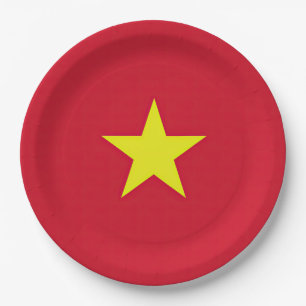 Vietnam flag paper plate