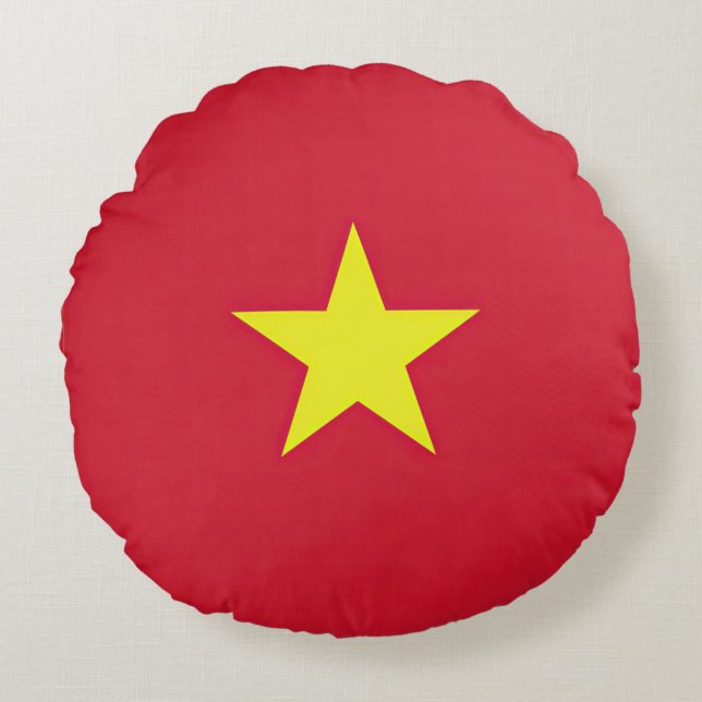 Vietnam flag round cushion (Front)