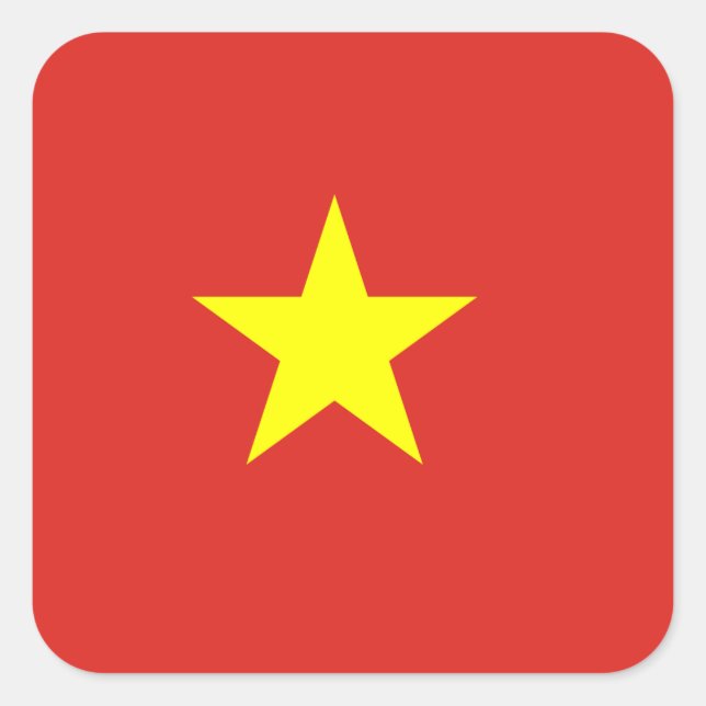 Vietnam flag square sticker (Front)