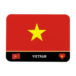 Vietnam Flag & Vietnamese country travel / Vietnam Magnet