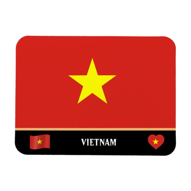 Vietnam Flag & Vietnamese country travel / Vietnam Magnet (Horizontal)