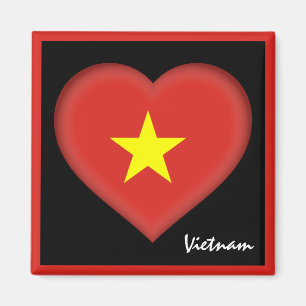 Vietnam flag & Vietnamese Heart travel /sports Magnet