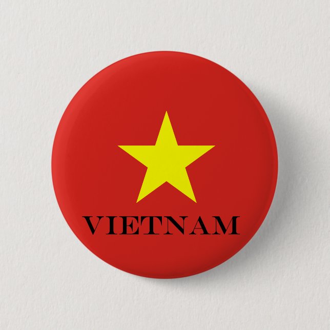 Vietnam flag Vietnamese star 6 Cm Round Badge (Front)