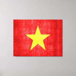 Vietnam Flag Vintage Canvas Print