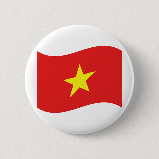 Vietnam Flag Wave 6 Cm Round Badge (Front)