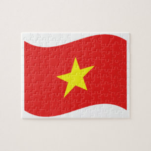 Vietnam Flag Wave Jigsaw Puzzle