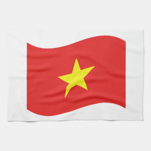 Vietnam Flag Wave Tea Towel