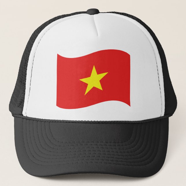 Vietnam Flag Wave Trucker Hat (Front)