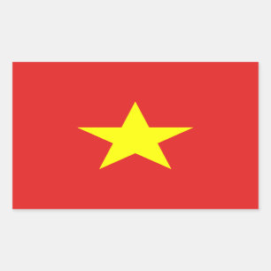 Vietnam Flag Yellow Star Rectangular Sticker