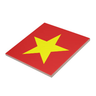 Vietnam Flag Yellow Star Tile