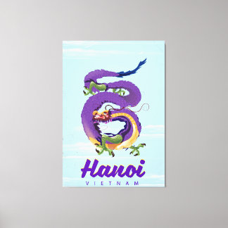 Vietnam Hanoi vintage dragon travel poster Canvas Print