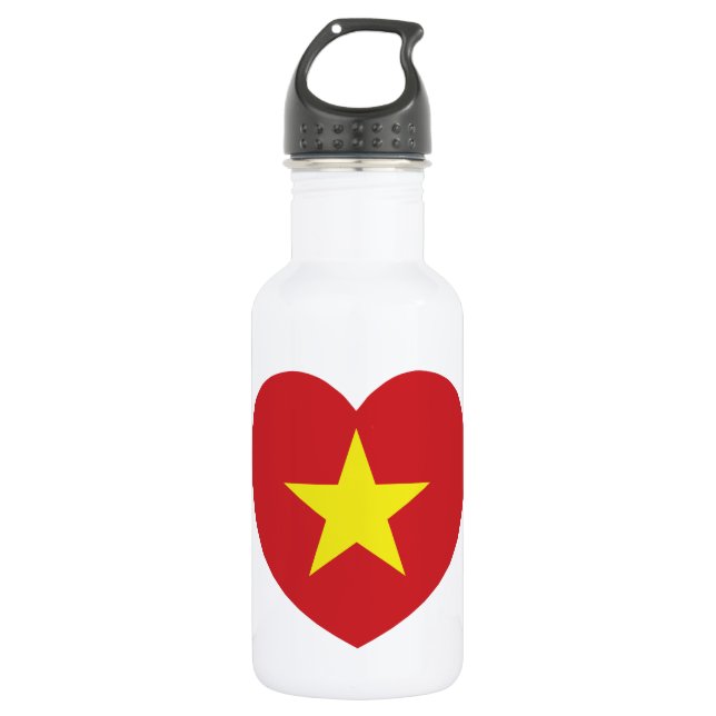 Vietnam Heart Flag 532 Ml Water Bottle (Front)