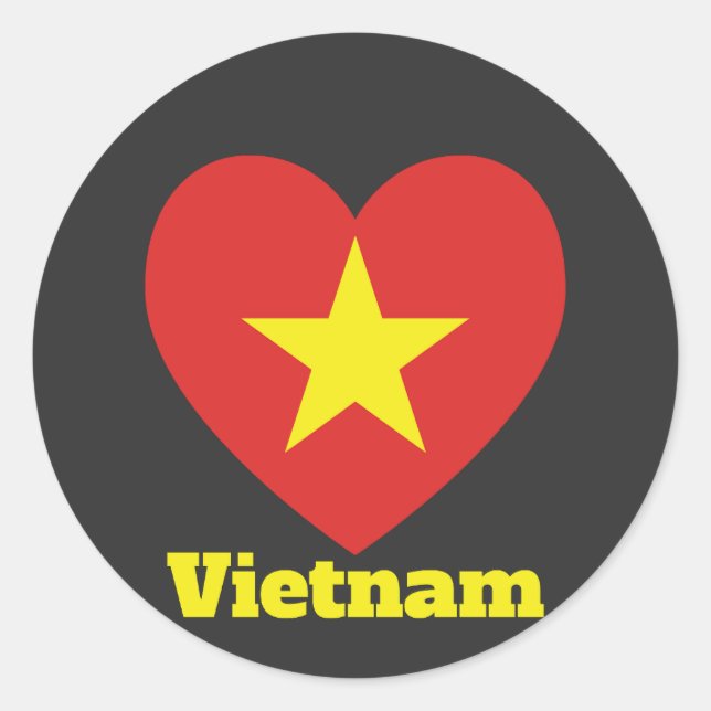 Vietnam Heart Flag  Classic Round Sticker (Front)
