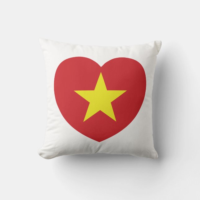Vietnam Heart Flag Cushion (Front)