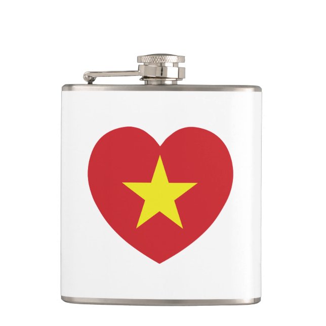 Vietnam Heart Flag Hip Flask (Front)