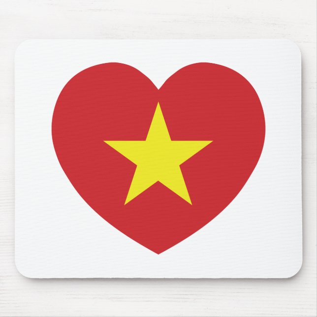 Vietnam Heart Flag Mouse Mat (Front)