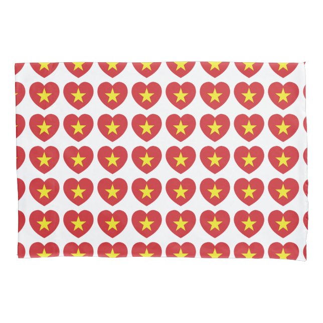 Vietnam Heart Flag Pillowcase (Front)