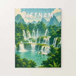 Vietnam Illustration Travel Art Vintage Jigsaw Puzzle