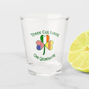 Vietnam Ireland USA Shamrock Flag Personalised Shot Glass