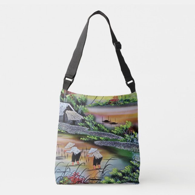 Vietnam Landscape Rice Fields  Crossbody Bag (Front)