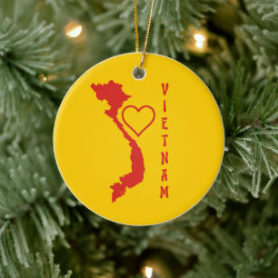Vietnam Map Ceramic Tree Decoration