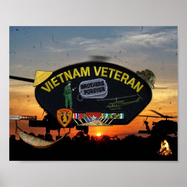 Vietnam Nam War Vets Veterans Patch Poster (Front)